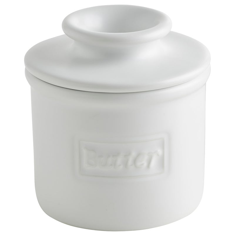 Butter Bell - The Original Butter Bell crock by L Tremain, a Countertop French Ceramic Butter Dish Keeper for Spreadable Butter, CafMatte Collection, White Matte - Image 1